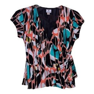 𝅺COLORFUL Worthington Petite brand sheer blouse size petite medium